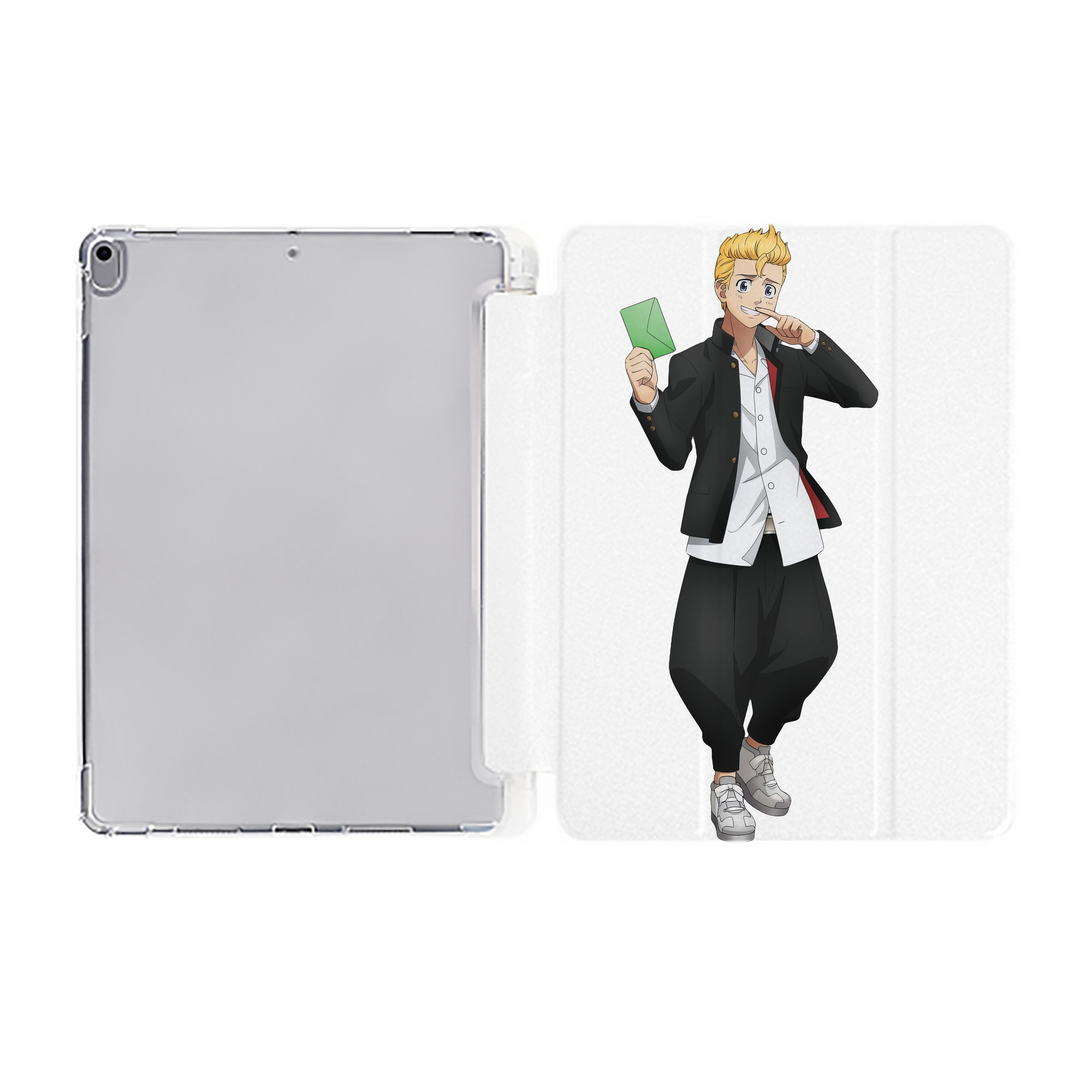 （画像用） 東京リベンジャーズ Tokyo Revengers IPad ケース ペン収納付き 三つ折りスタンド PUレザー×シリコン 対応機種9.5/10.5/10.9インチ